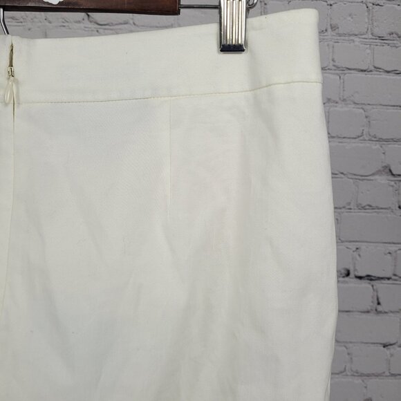 NWT Jones Wear Ivory Cream Stretch Slits Lined Zip Straight Knee Length Skirt 10 - Picture 10 of 11